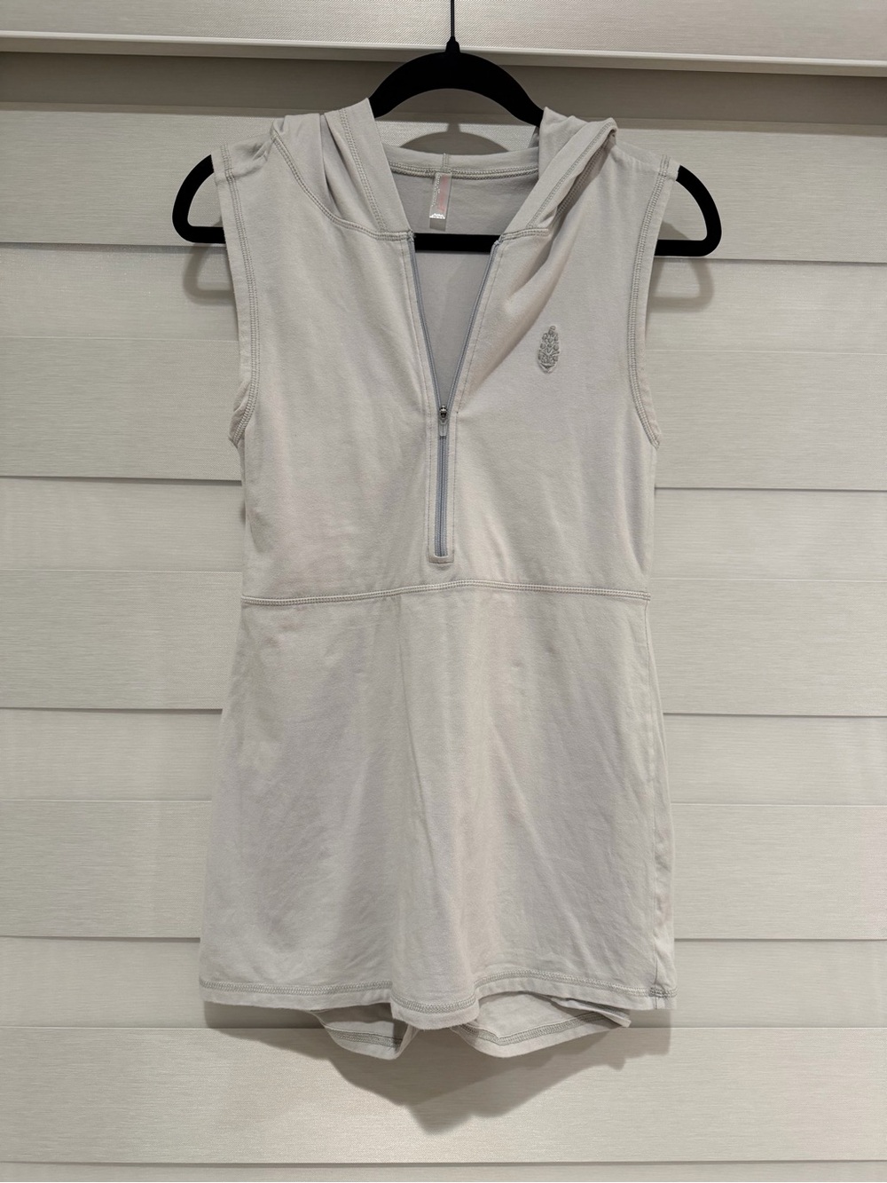 FP Movement by Free People Sleeveless Hooded Tunic Dress in Light Gray